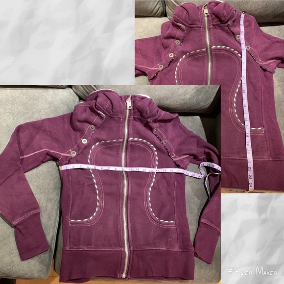 🌟HP🌟EUC Lululemon Special Edition Burgundy Hoodie detachable sleeves - size 10 - Picture 2 of 16